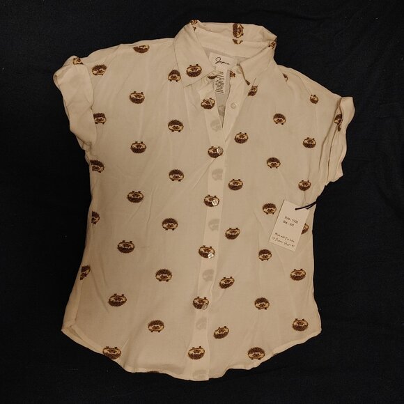 xxs Hedgehog print collared blouse - Picture 1 of 2